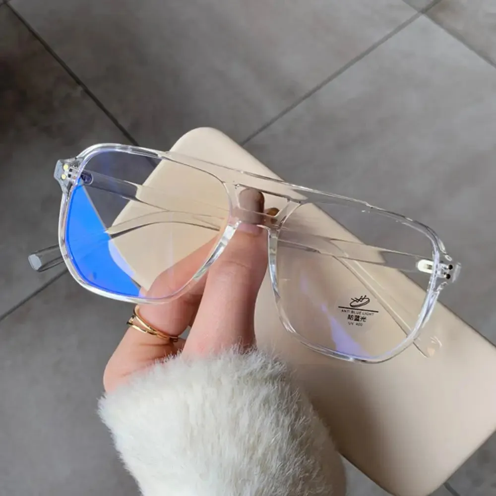 Fashion Square Double Bridges Eyeglasses Frame