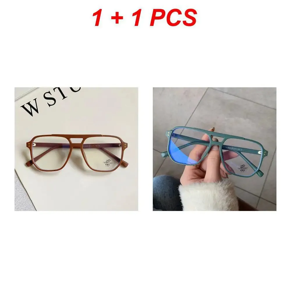 Fashion Square Double Bridges Eyeglasses Frame