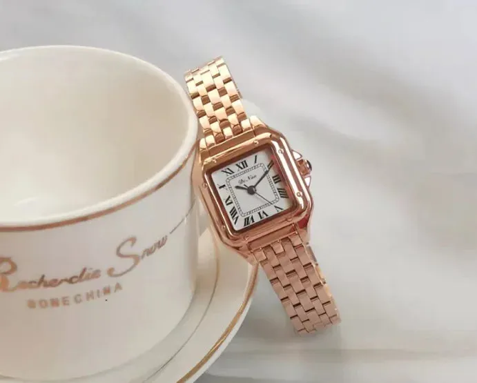 Fashion Square Simple Steel Band Quartz Watch