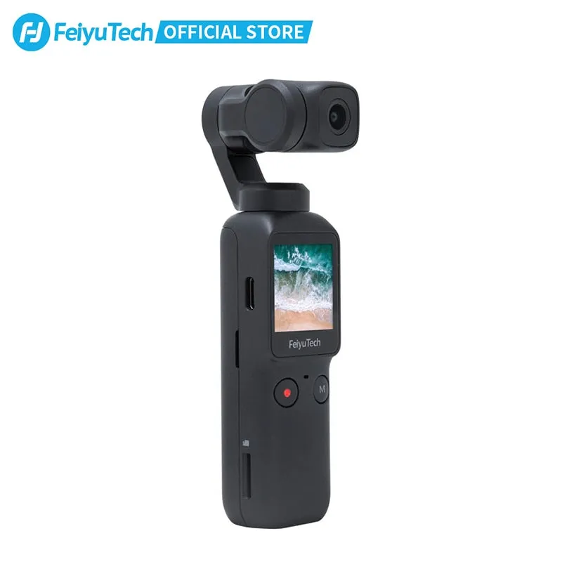 Feiyutech Official Feiyu Pocket Camera 6-Axis Stabilized Hybrid Stabilization 4K 60fps 270 Mins Handheld Gimbal Smart Track