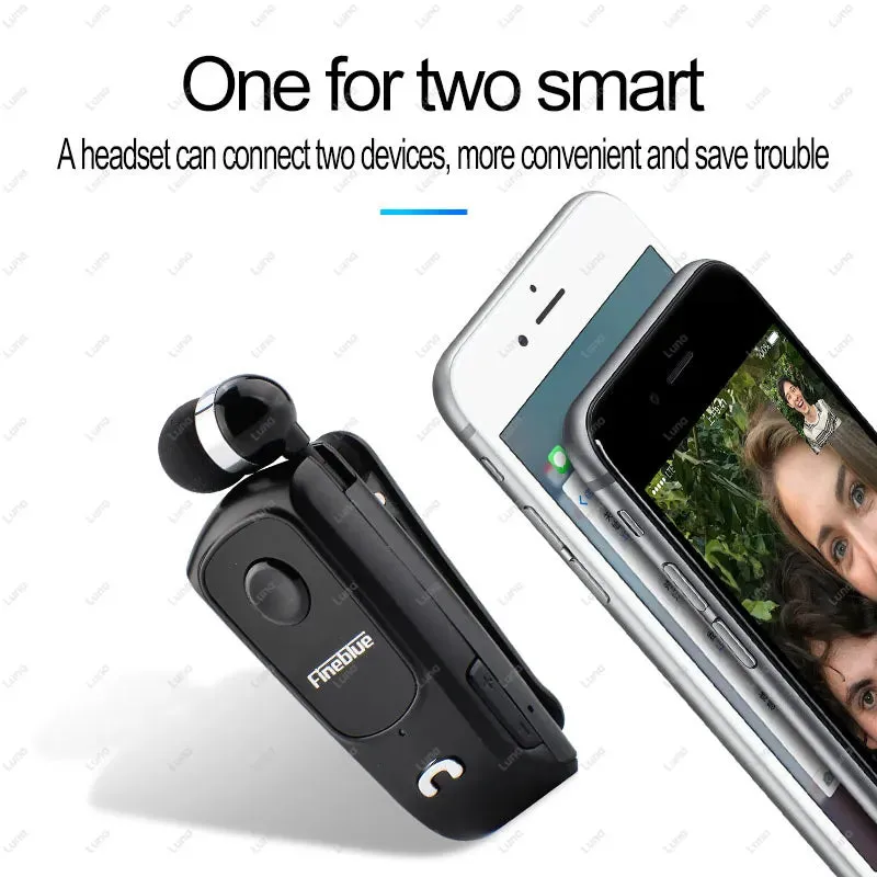 Fineblue F920 Wireless Earphone Bluetooth Headset Ears in Lotus with Wire Clip Heaphones Handsfree Earbuds Retractable Earphones
