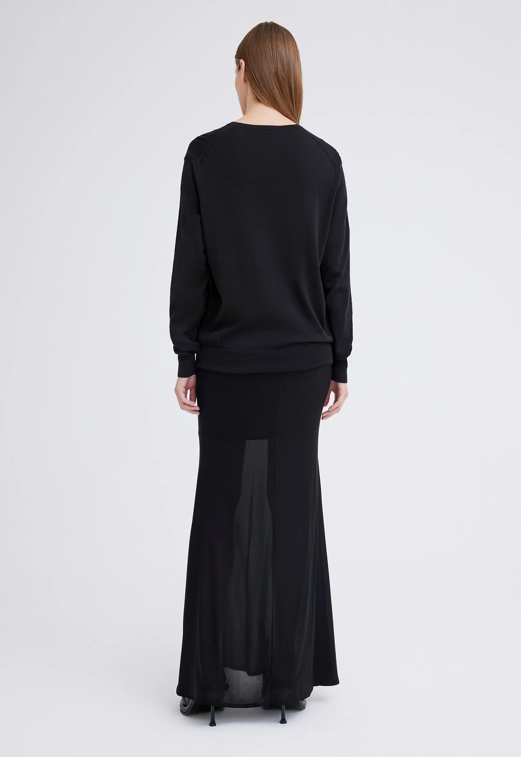 Finn Sea Island Cotton Sweater - Black