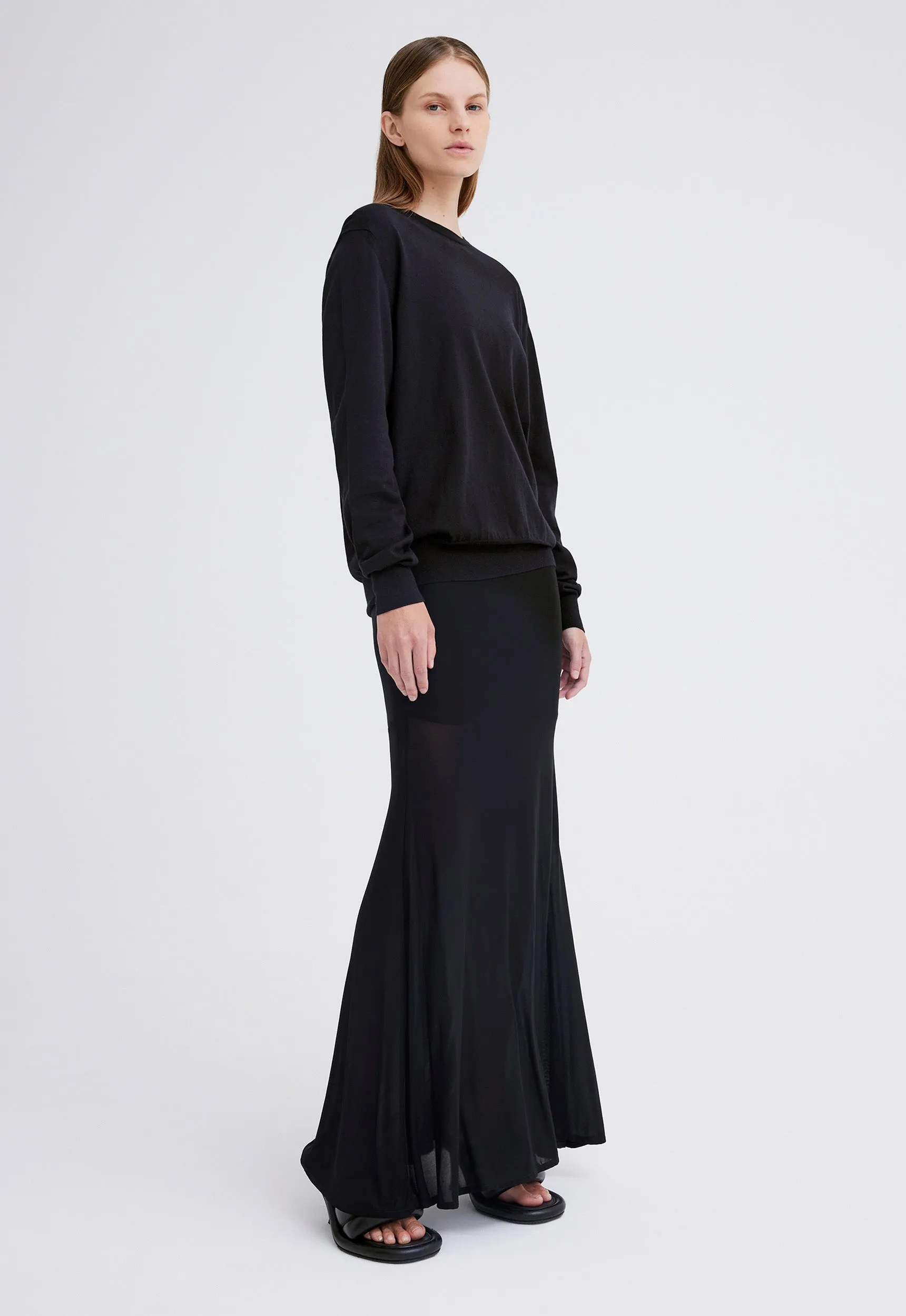 Finn Sea Island Cotton Sweater - Black