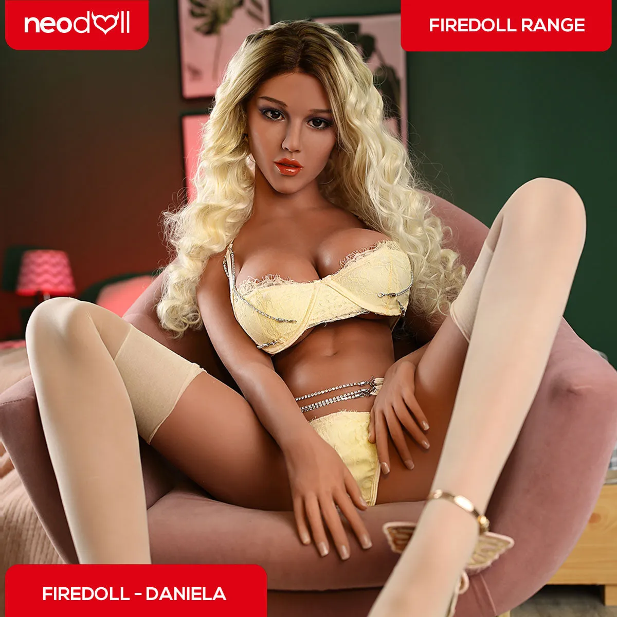 Fire Doll - Daniela - Realistic Sex Doll - Tongue included - 156cm - Light Tan