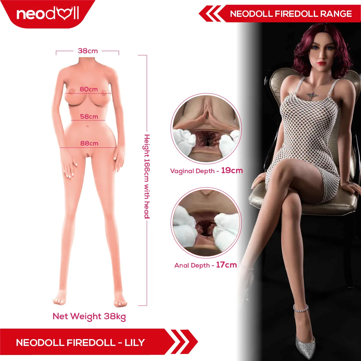Fire Doll - Lily - Realistic Sex Doll - Gel Breast - 166cm - Light Tan