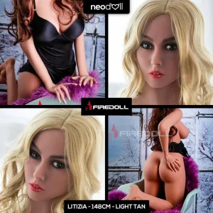 Fire Doll - Litizia - Realistic Sex Doll - Tongue included - 148cm - Light Tan