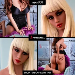 Fire Doll - Lucia - Realistic Sex Doll - Tongue included - 148cm - Light Tan