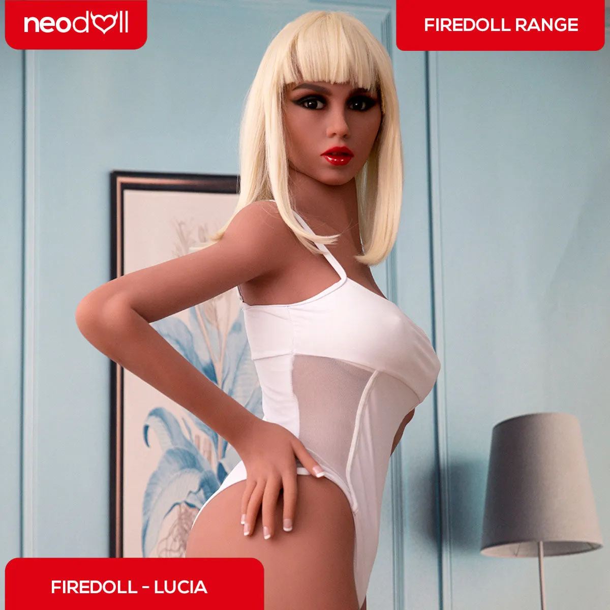 Fire doll - Lucia - Realistic Sex Doll - Tongue included - 163cm - Light Tan
