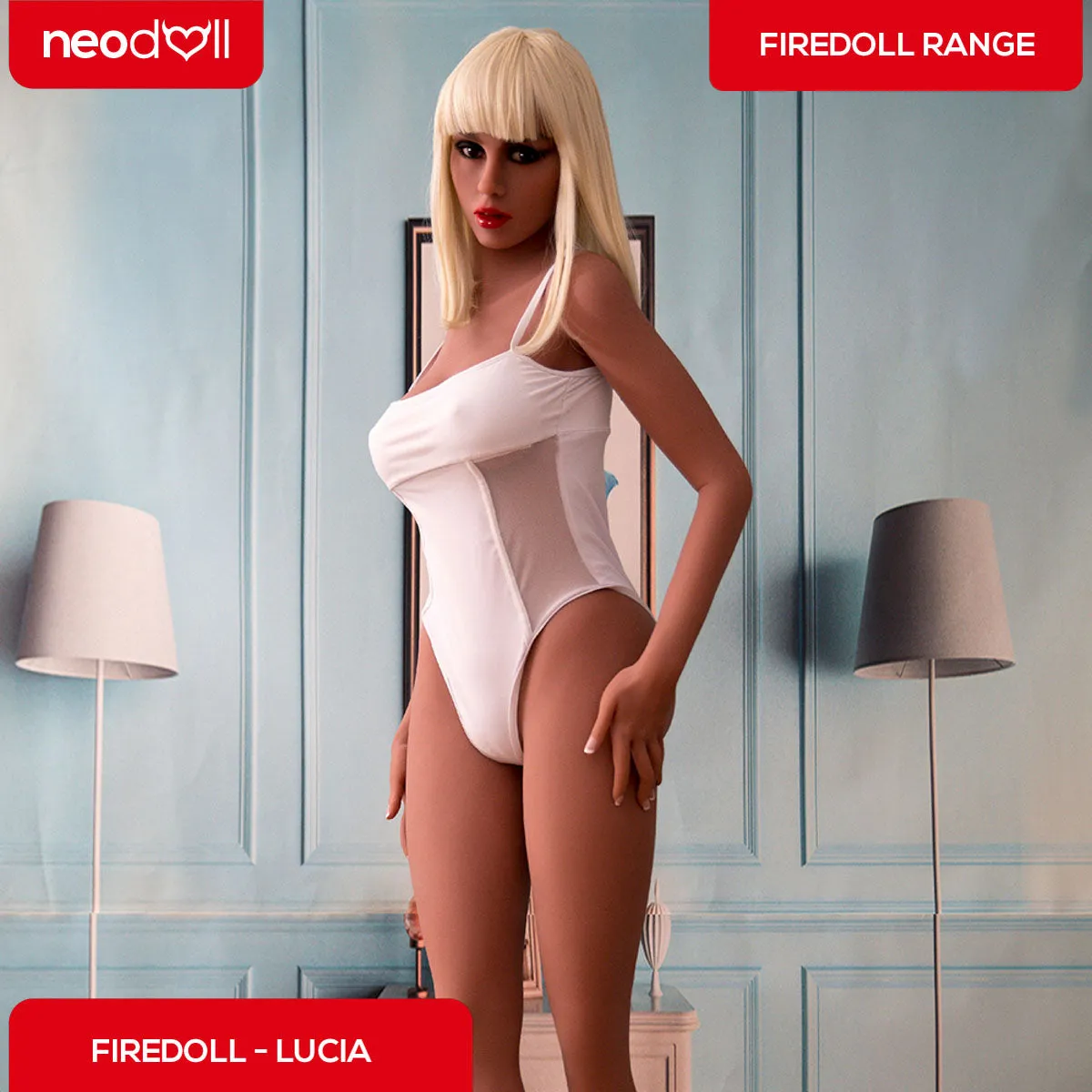 Fire doll - Lucia - Realistic Sex Doll - Tongue included - 163cm - Light Tan