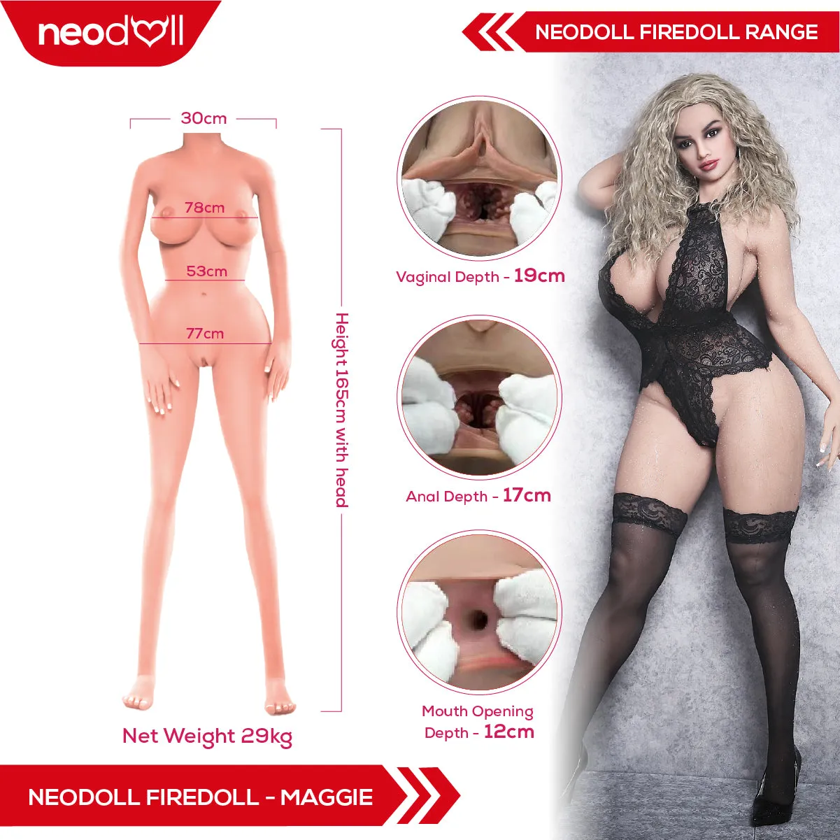 Fire Doll - Maggie - Realistic Sex Doll - 165cm - LightTan