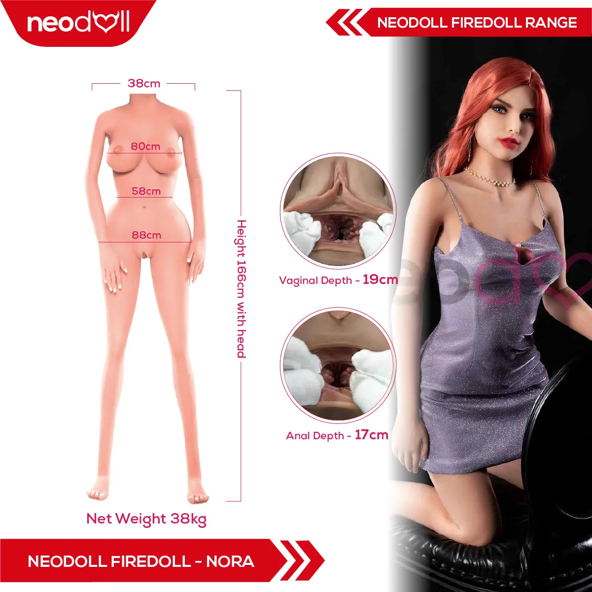 Fire Doll - Nora - Realistic Sex Doll - Gel Breast - 166cm - LightTan