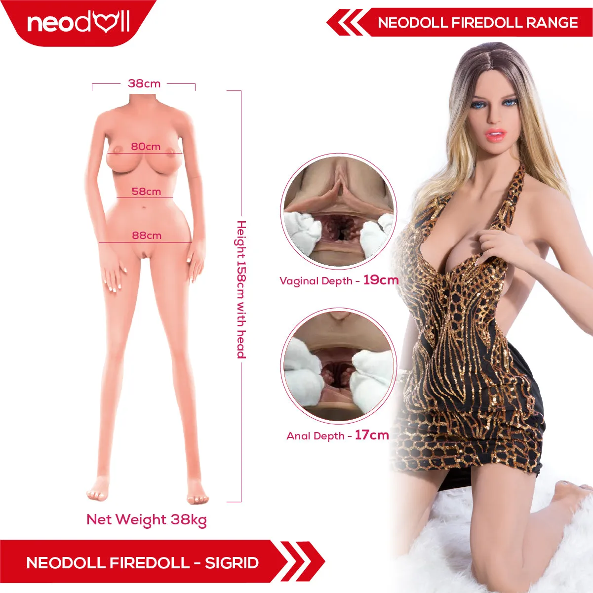 Fire Doll - Sigrid - Realistic Sex Doll - 166cm - Natural