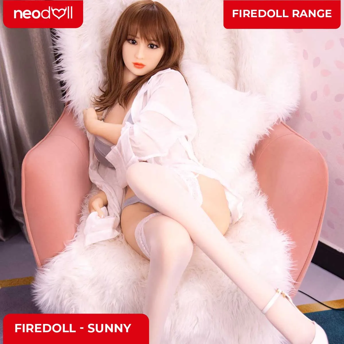 Fire Doll - Sunny - Realistic Sex Doll - Tongue included - 158cm - Natural