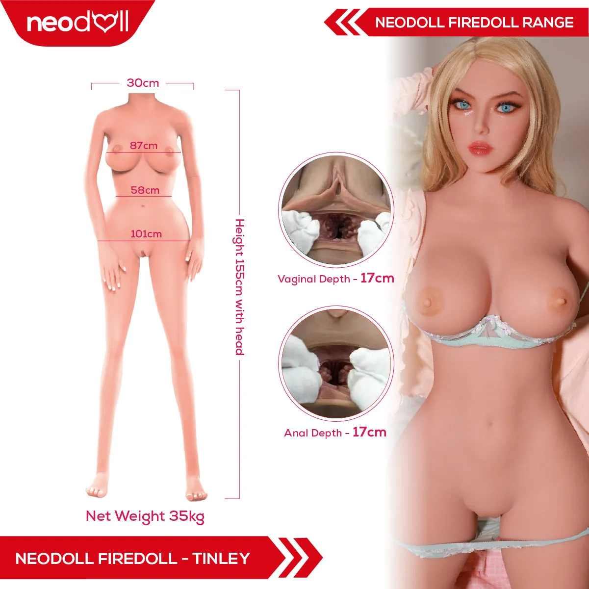 Fire Doll - Tinley - Realistic Sex Doll - 155cm - Light Tan