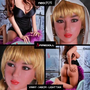 Fire Doll - Vinny - Realistic Sex Doll - Tongue included - 148cm - Light Tan