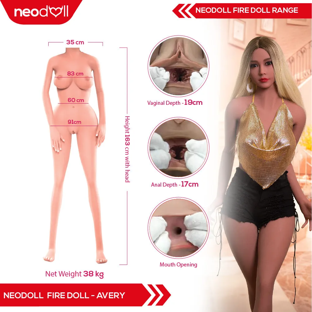 Firedoll - Avery - Realistic Sex Doll - Tongue included - 163cm - Light Tan