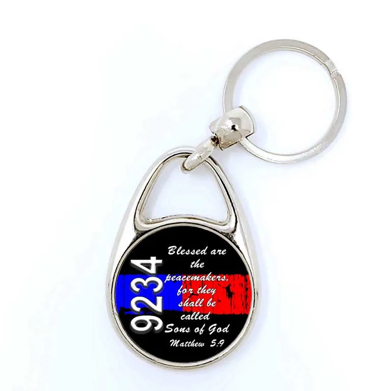 Firefighter & Dispatcher/EMS Half Thin Red & Yellow Line Keychain