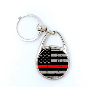 Firefighter Thin Red Line Keychain