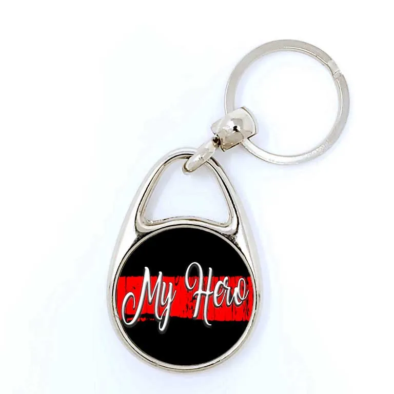 Firefighter Thin Red Line Keychain
