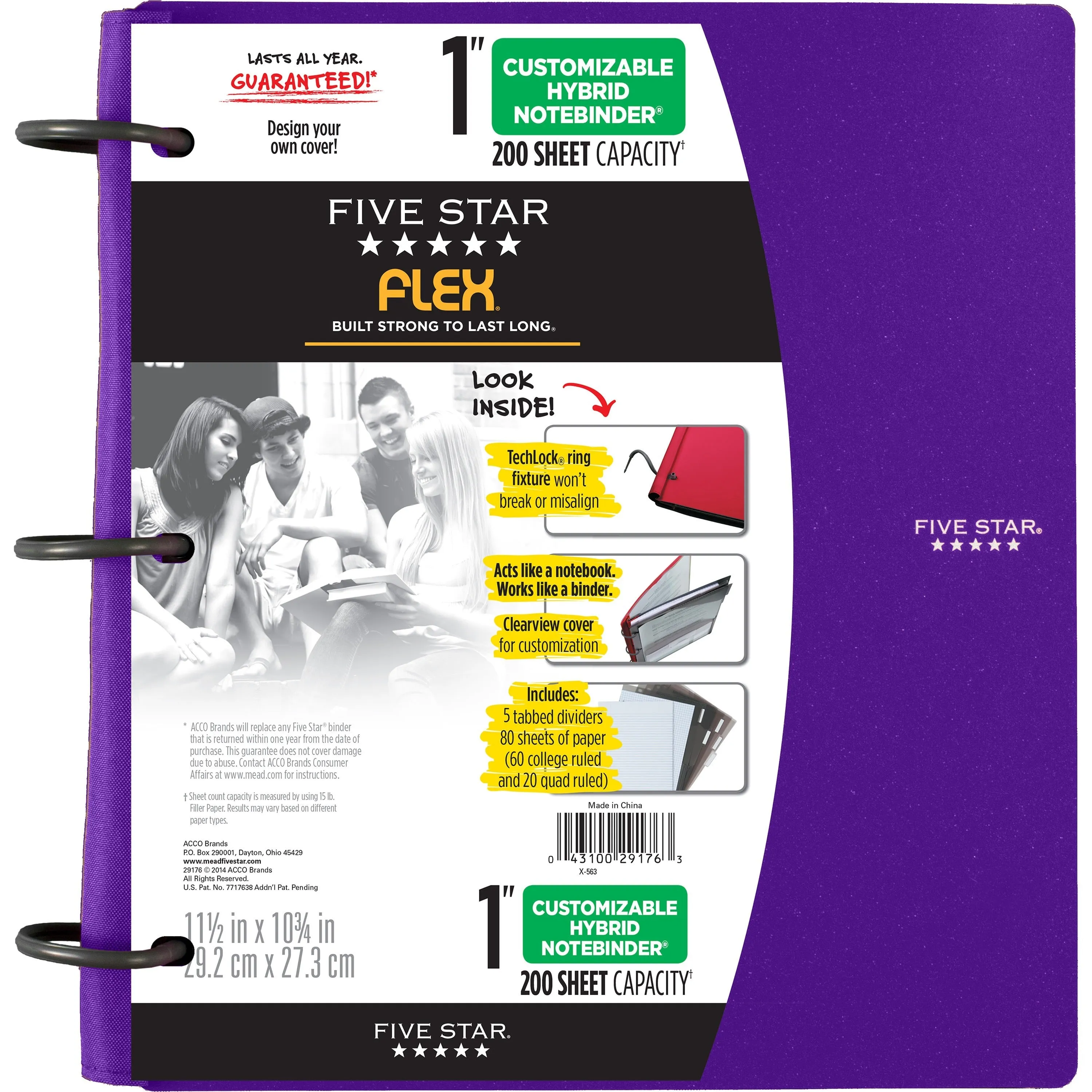 Five Star FiveStar Flex Hybrid 1" NoteBinder