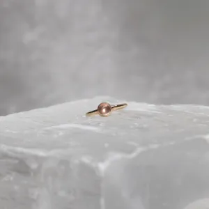 Fixed Bezel Ring with Rose Quartz