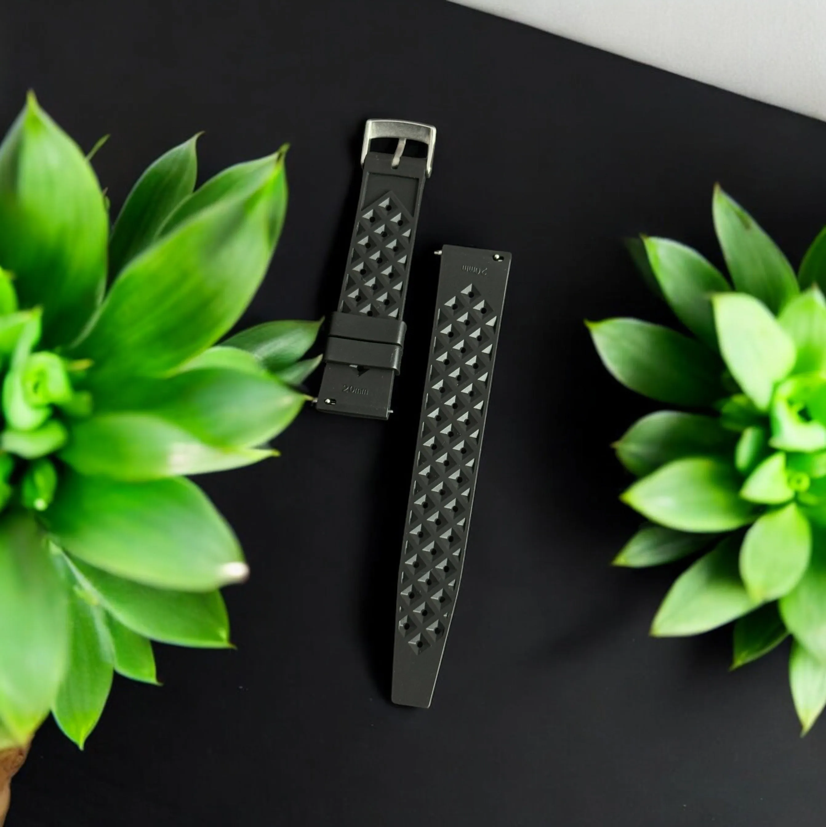 FKM Tropic Black Rubber Quick Release Strap by Coromandel Watch Co. - 20MM