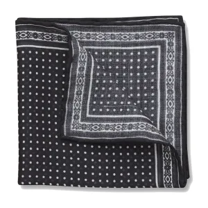 Flecklia Black - Pocket Square