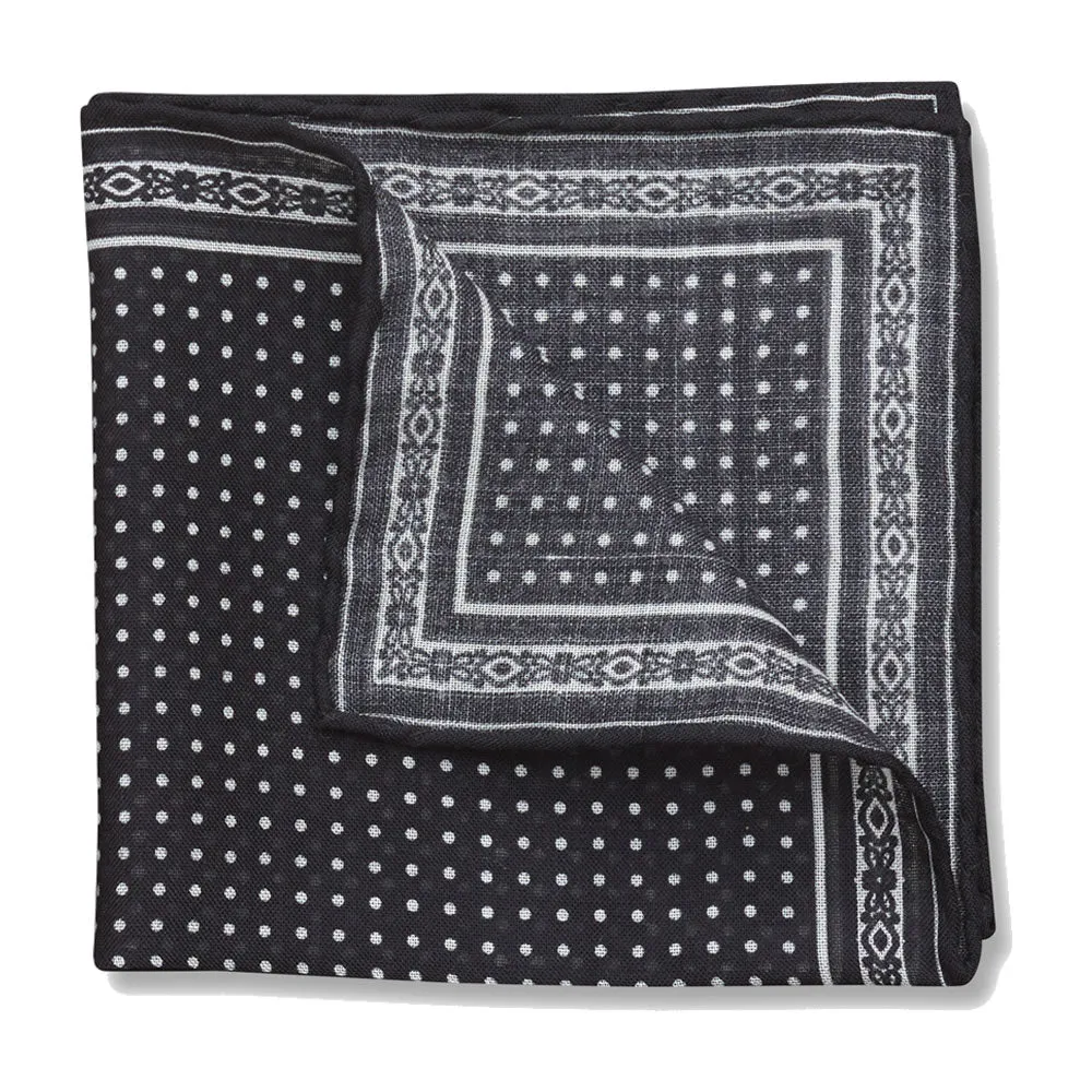 Flecklia Black - Pocket Square