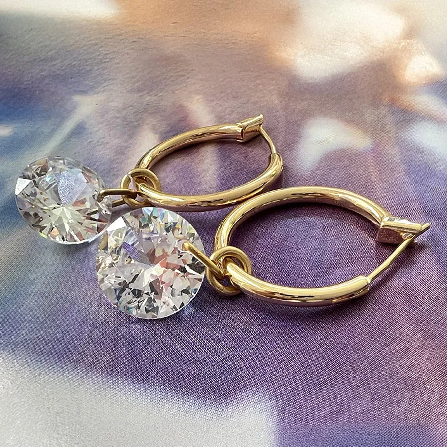 floating cz hoops