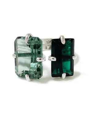 Floating Green Quartz Ring