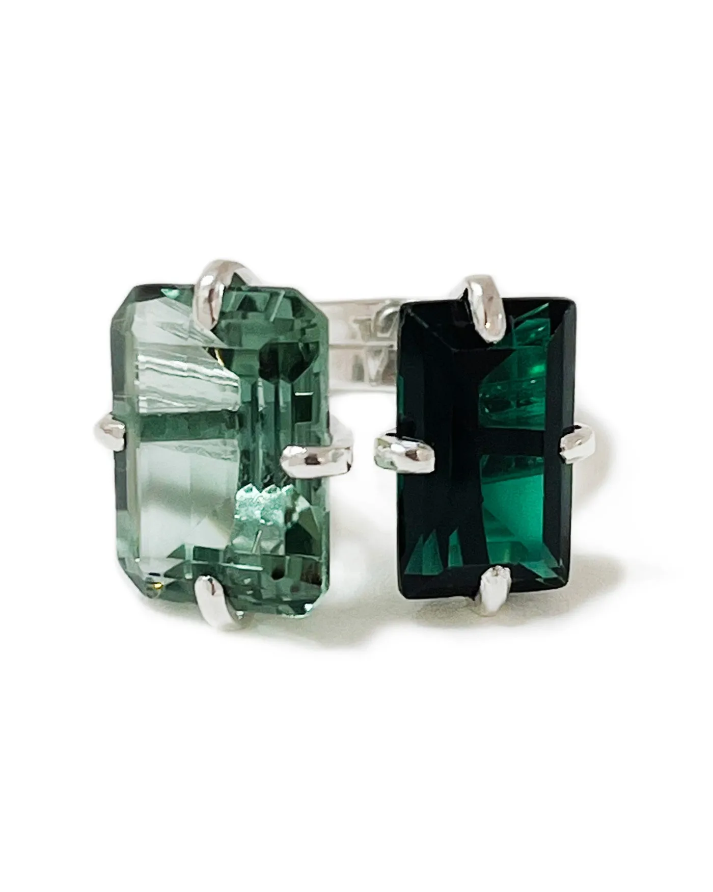 Floating Green Quartz Ring