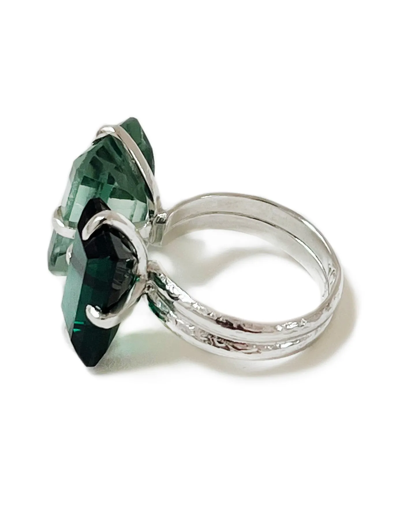 Floating Green Quartz Ring