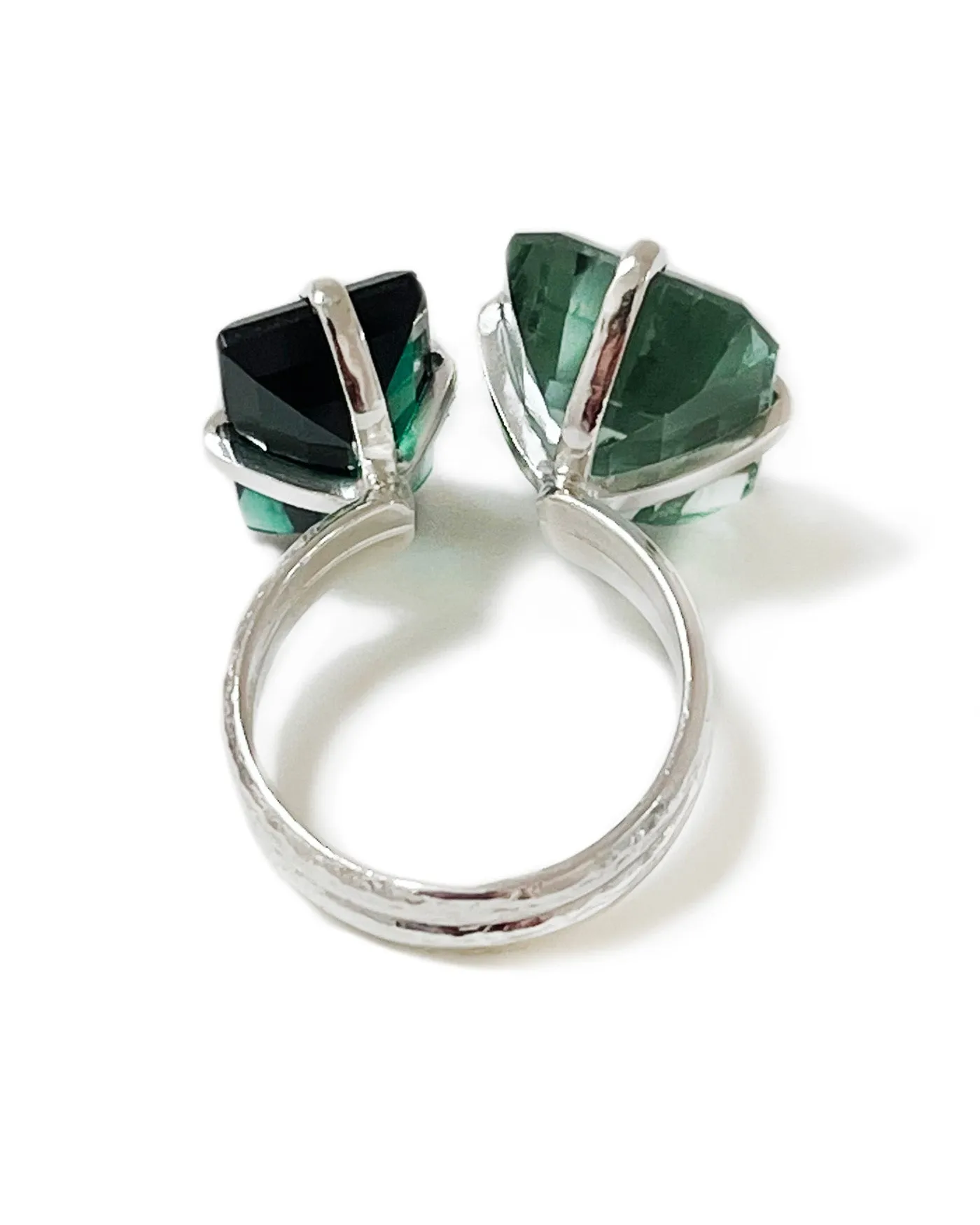 Floating Green Quartz Ring