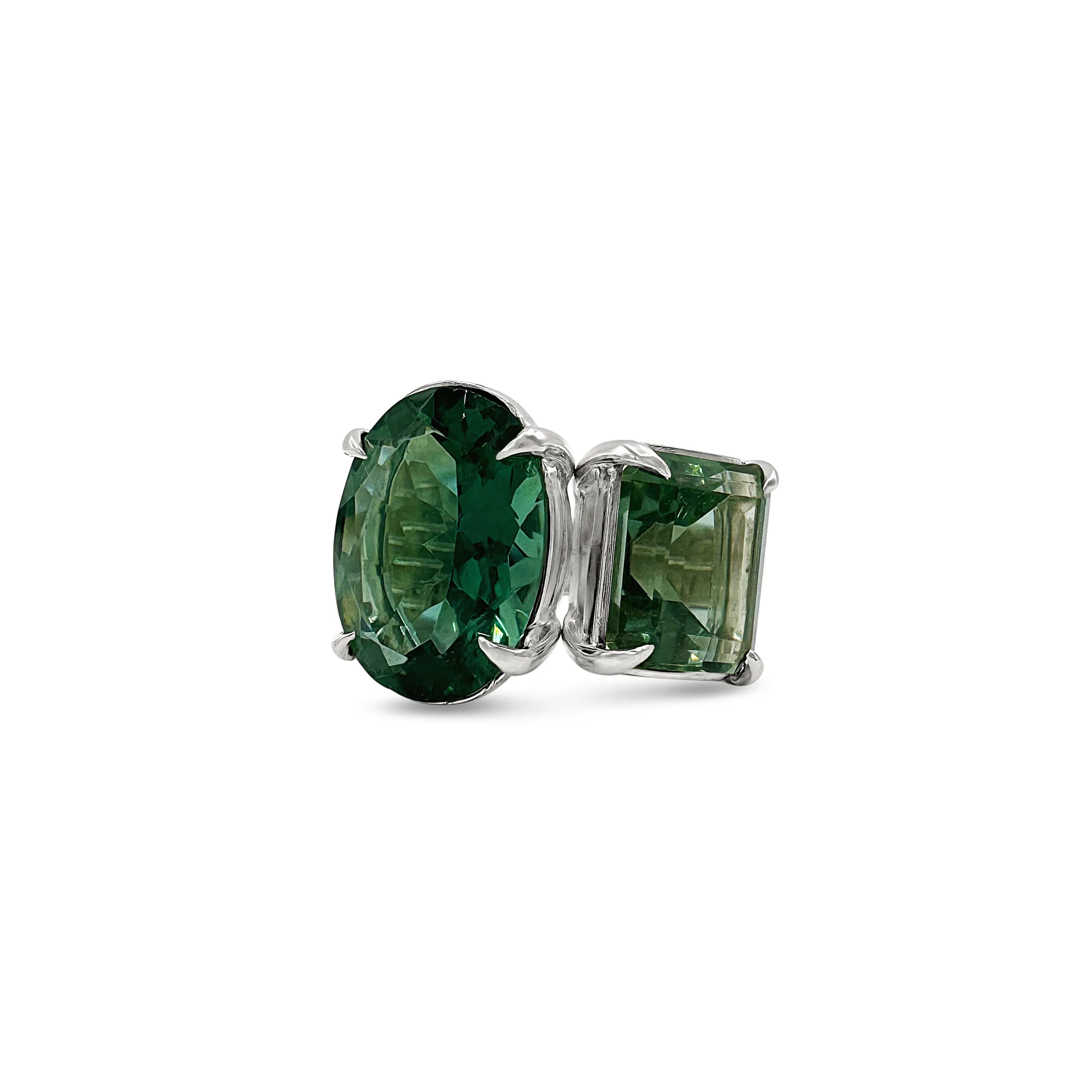 Floating Ring in Green Quartz