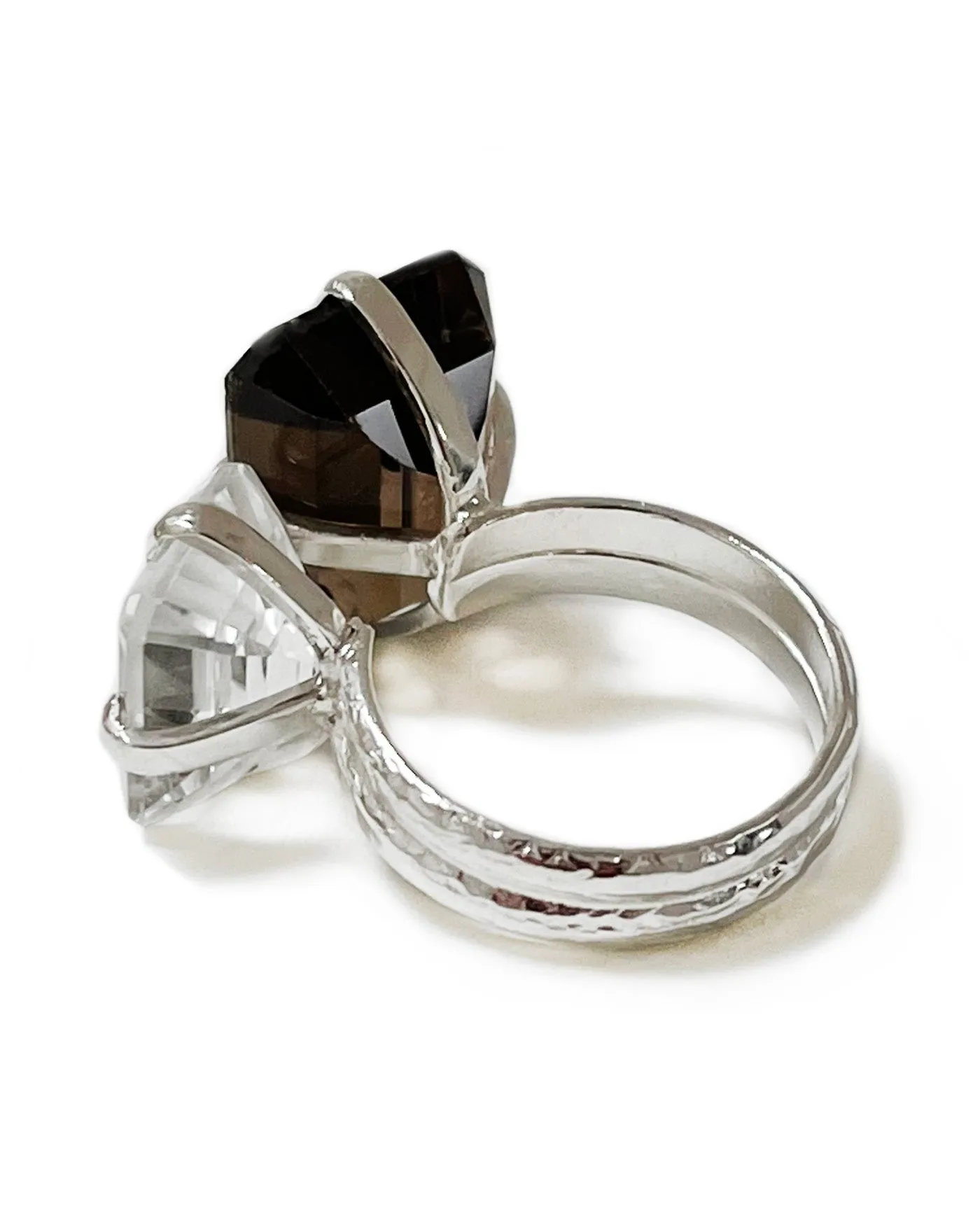 Floating Smoky Quartz Ring