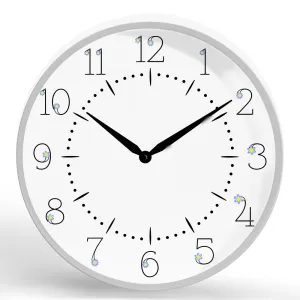 Floral Numbers <br>Round Framed Wall Clock 11.75"