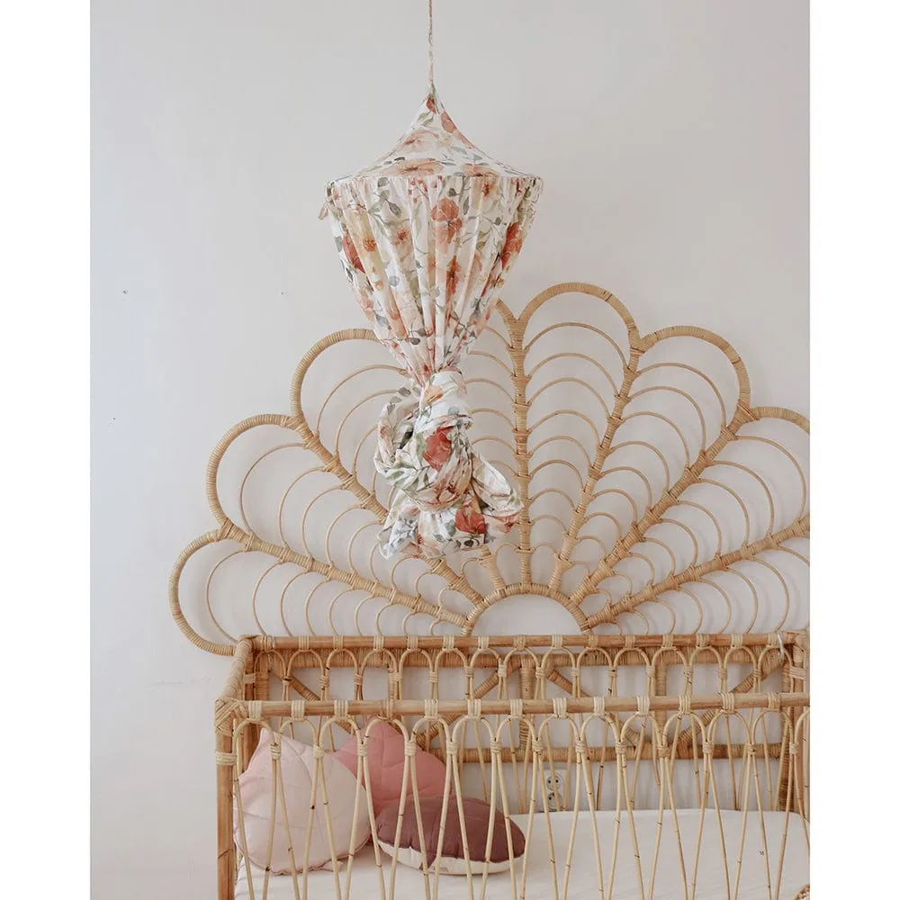Flower Power Decorative Canopy - Beige, Pink, Red & Green