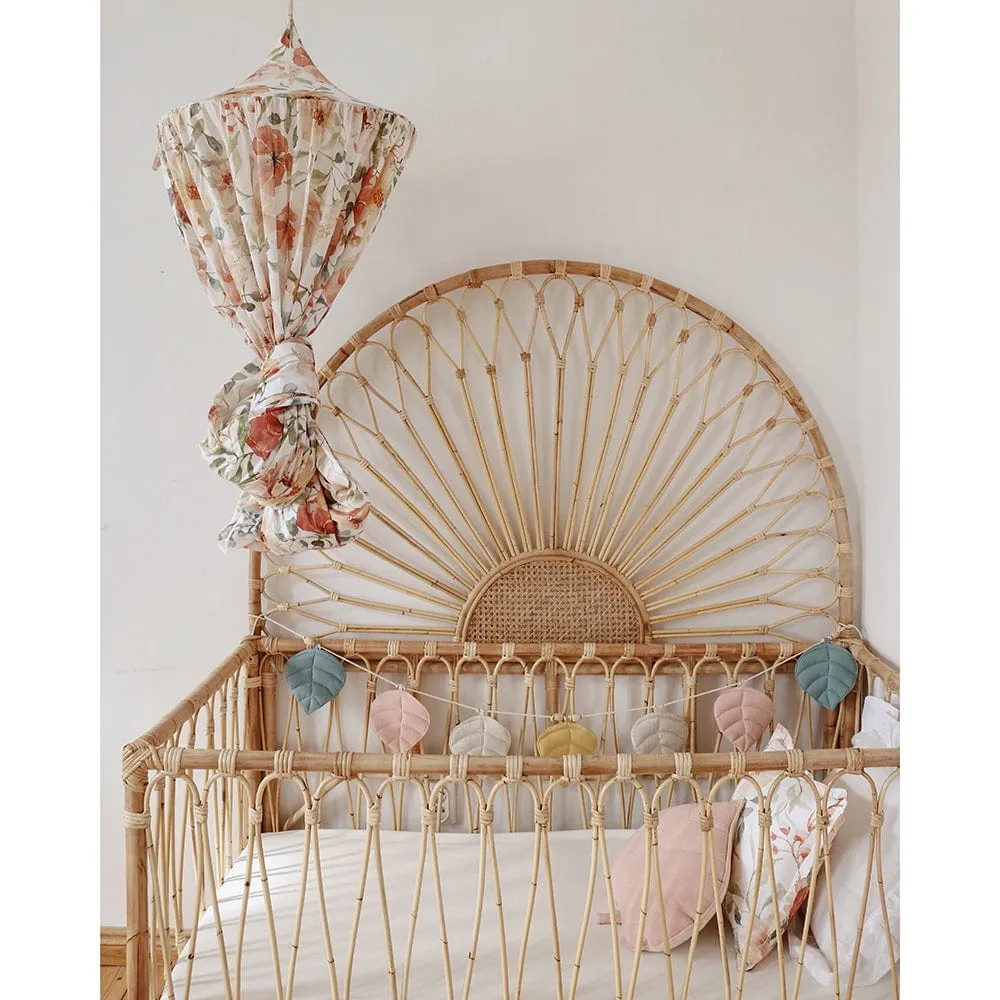 Flower Power Decorative Canopy - Beige, Pink, Red & Green