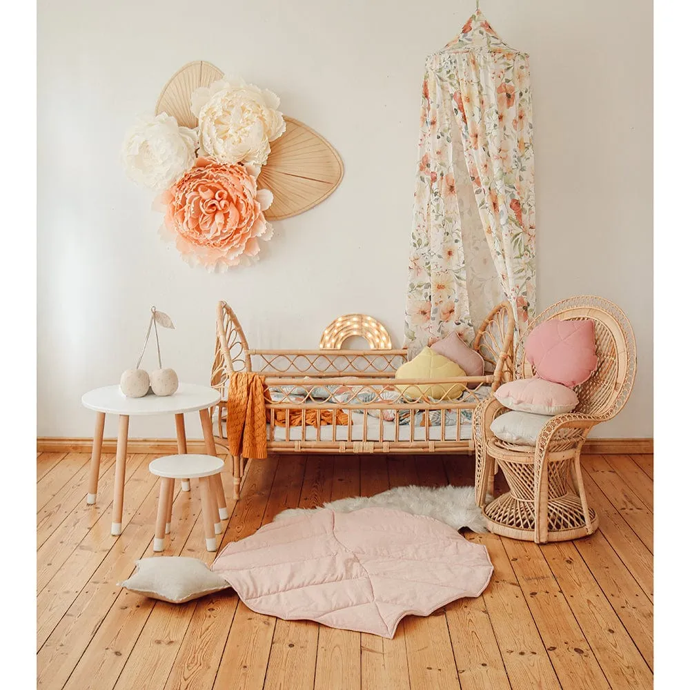 Flower Power Decorative Canopy - Beige, Pink, Red & Green