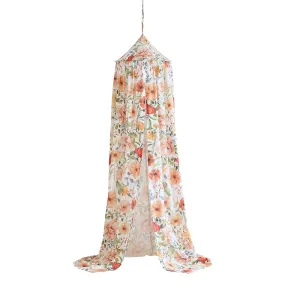 Flower Power Decorative Canopy - Beige, Pink, Red & Green