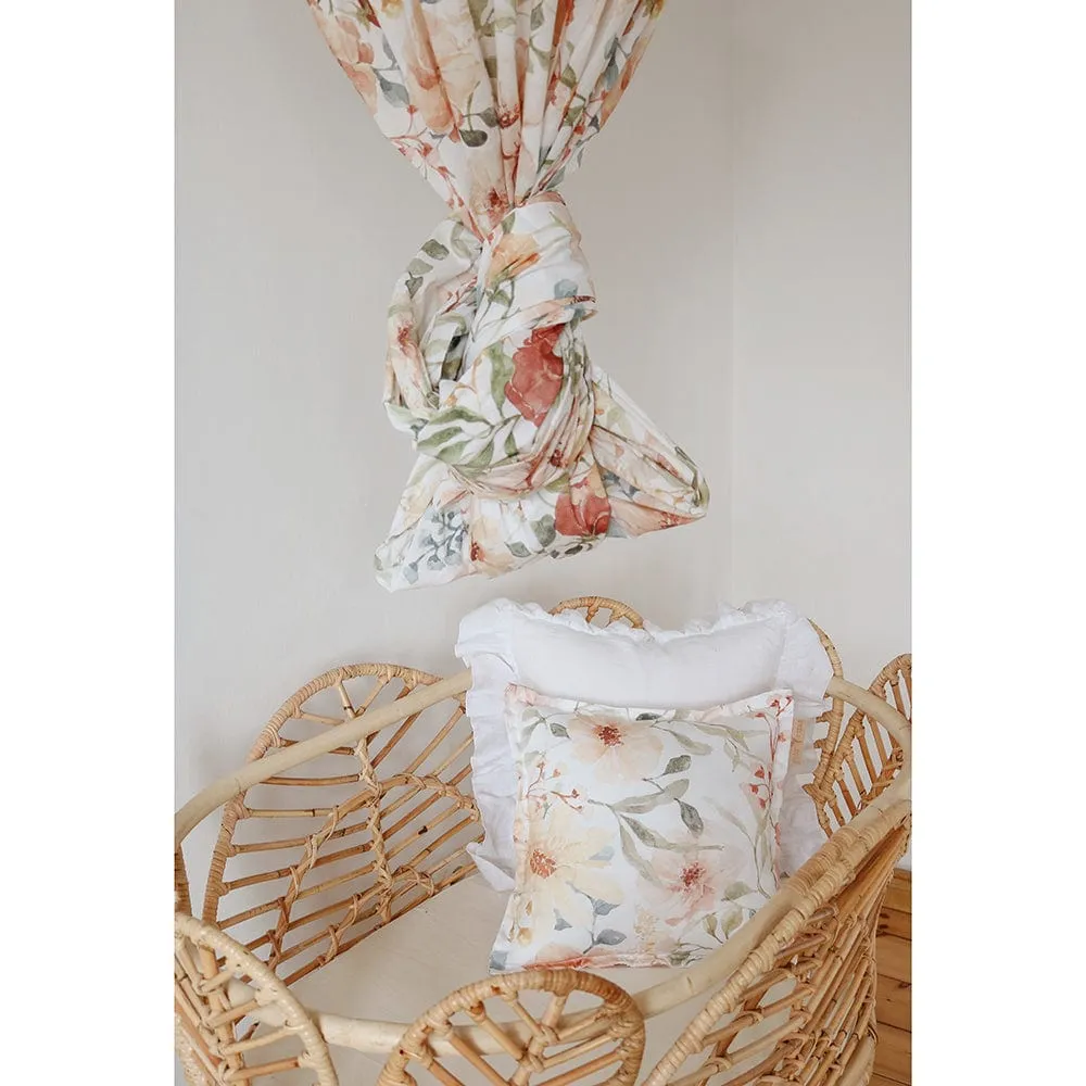 Flower Power Decorative Canopy - Beige, Pink, Red & Green