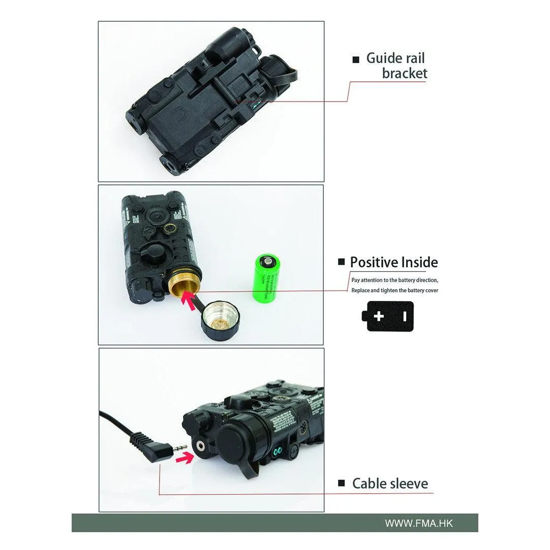 FMA LAB PEQ-NGAL Upgrade version (LED flashlight with IR cap, red/IR laser) - Tan (FDE)
