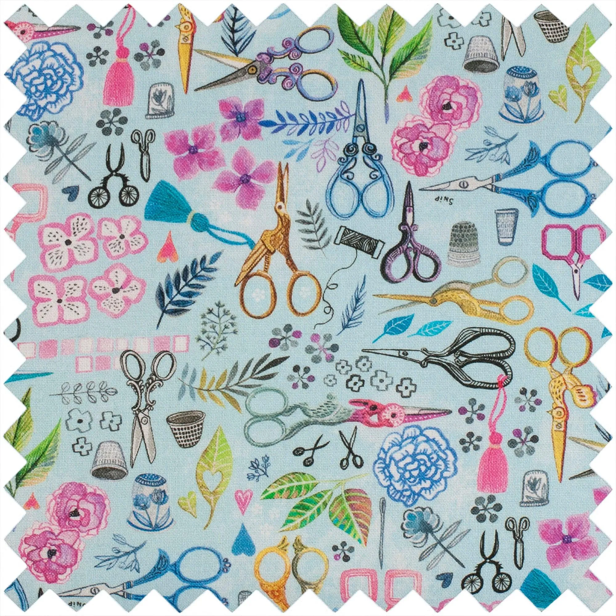 Fold-Over Scalloped Edge Sewing Kit | Hobby Gift | Sewing Scissors