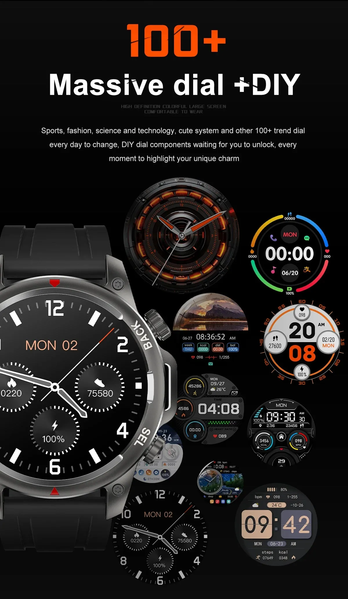 For Huawei Xiaomi LED HD Screen Smart Watch Men NFC Bluetooth Call 410 MAh Sport Waterproof Heartrate Blood Oxygen SmartWatches