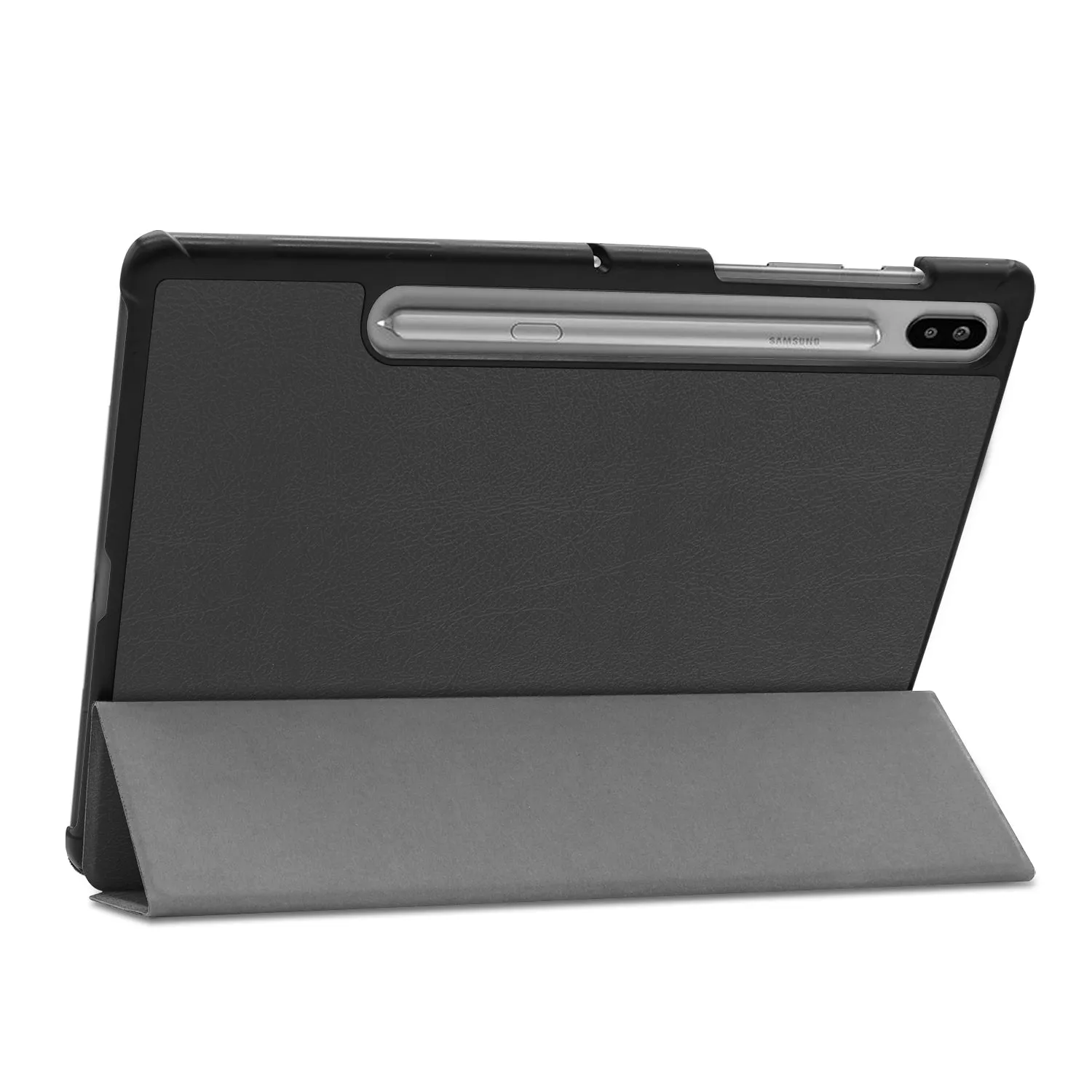 For Sumsung S6 TAB S6 10.5Inch T860 Fall Resistant 3Folding Smart Stay Laptop Protective Case Red wine_TAB S6 2019 T860