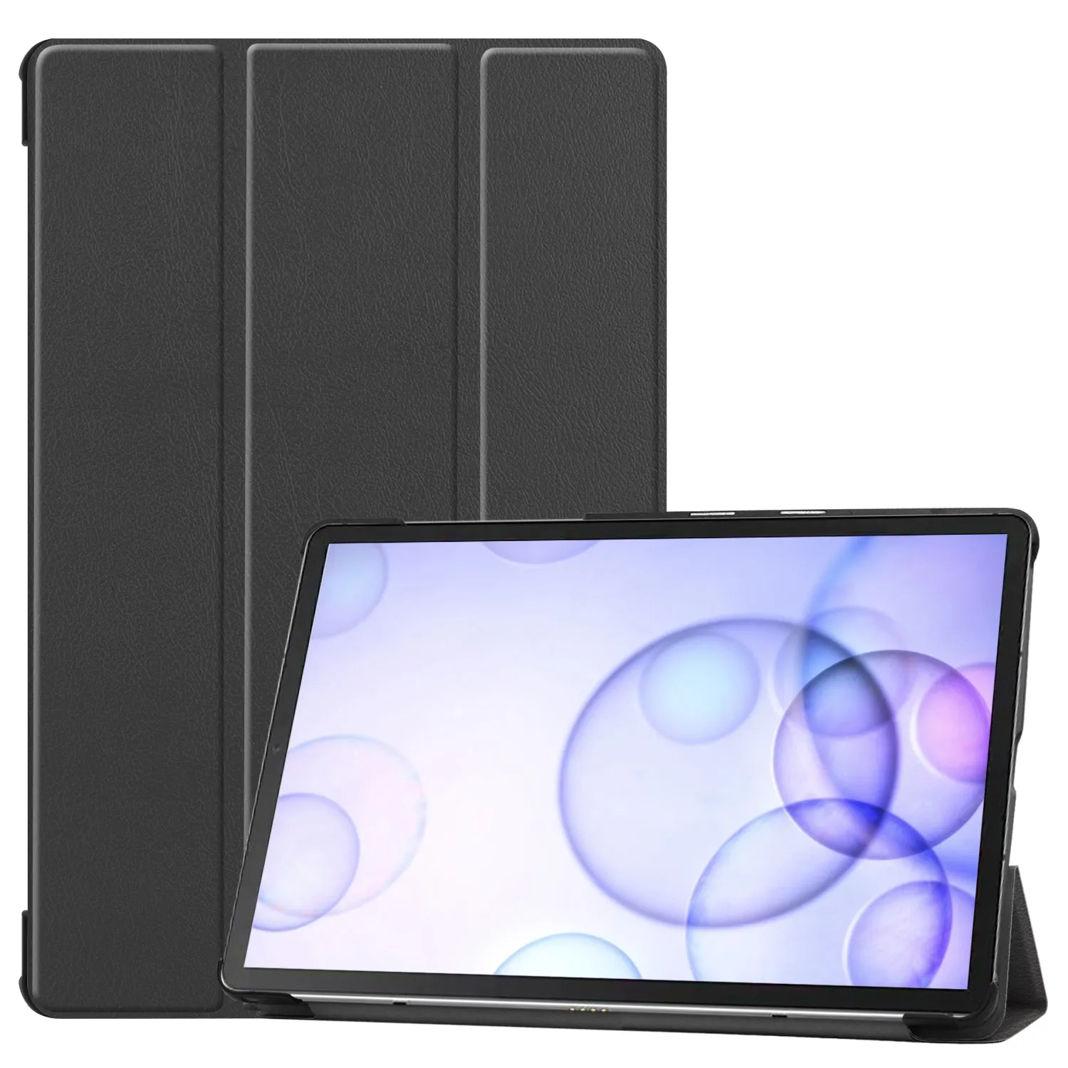 For Sumsung S6 TAB S6 10.5Inch T860 Fall Resistant 3Folding Smart Stay Laptop Protective Case Red wine_TAB S6 2019 T860