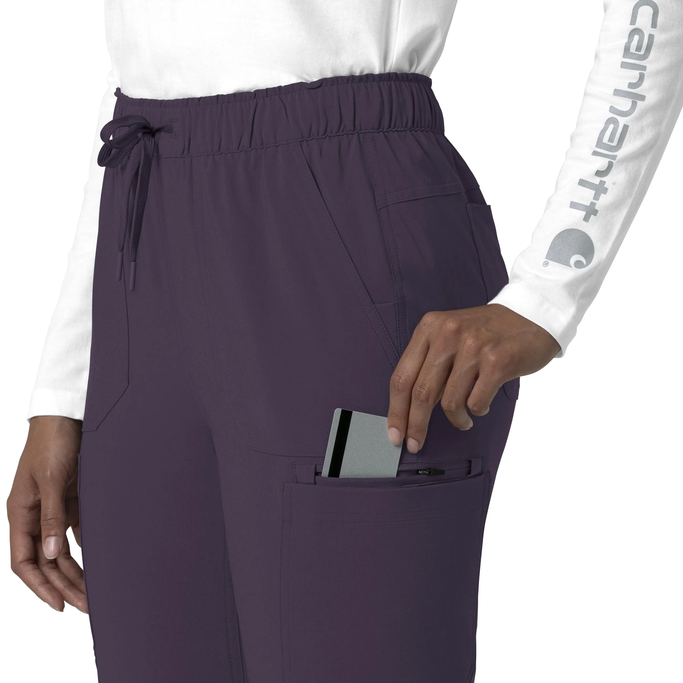Force Cross-Flex C53210 Straight Leg Cargo Scrub Pants Black Plum