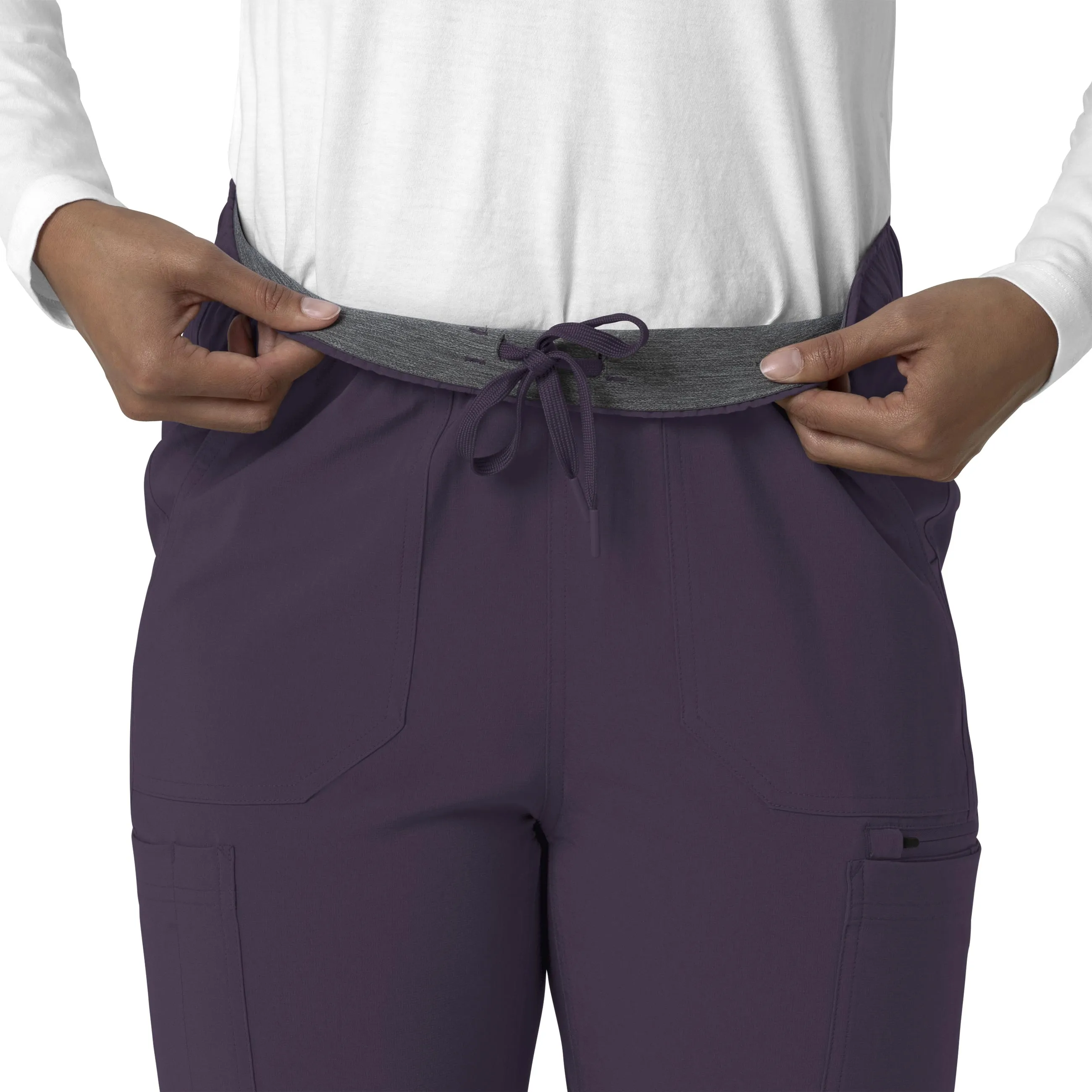 Force Cross-Flex C53210 Straight Leg Cargo Scrub Pants Black Plum