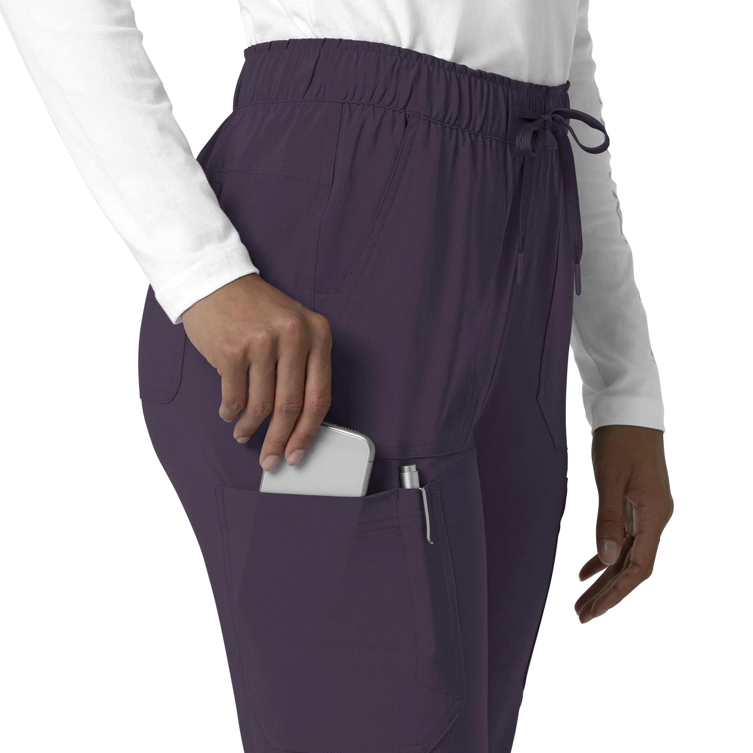 Force Cross-Flex C53210 Straight Leg Cargo Scrub Pants Black Plum