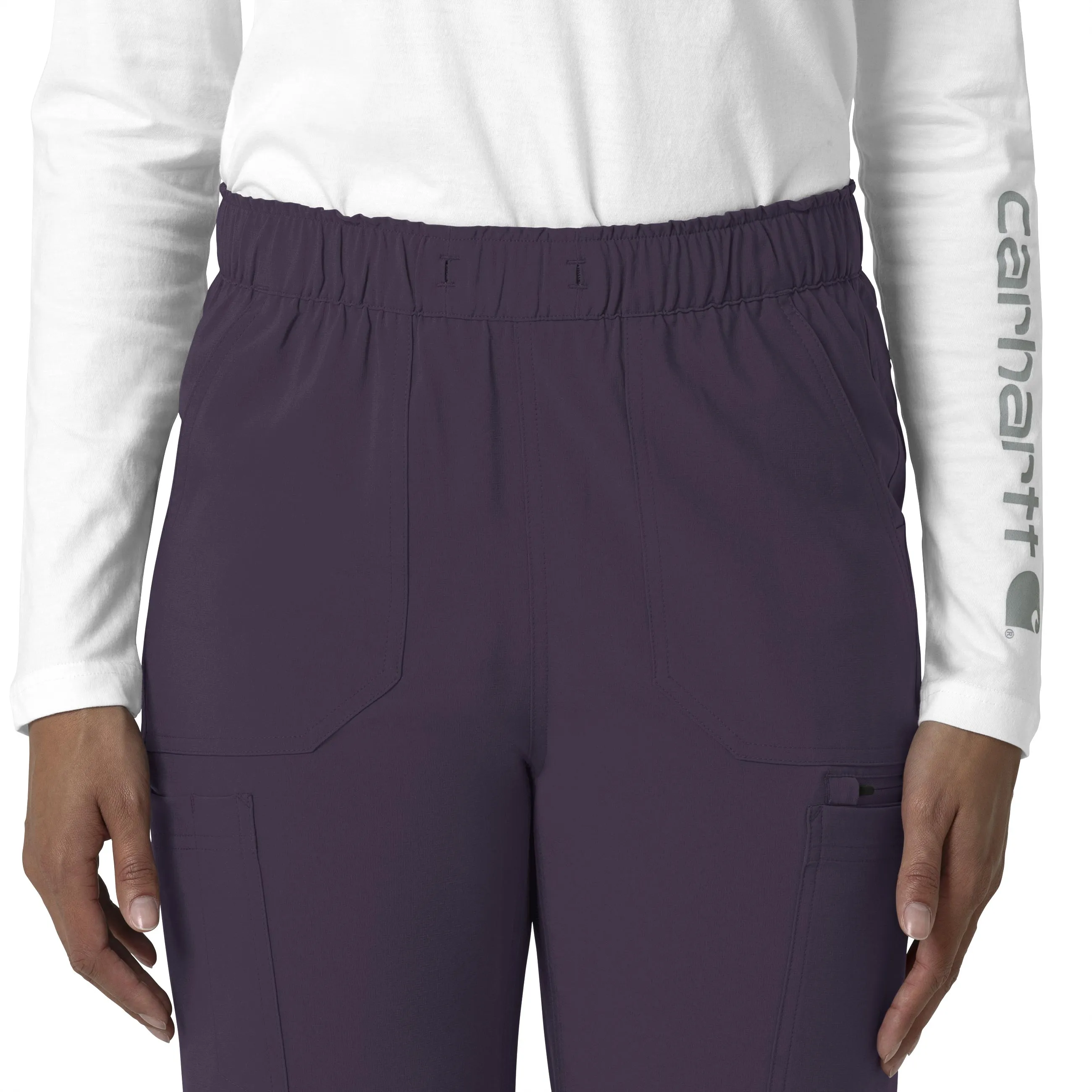 Force Cross-Flex C53210 Straight Leg Cargo Scrub Pants Black Plum